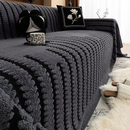 Soft Sofa Cover Cozy Fleece with Classic Pattern