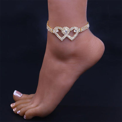 Sparkly Crystal Love Anklet