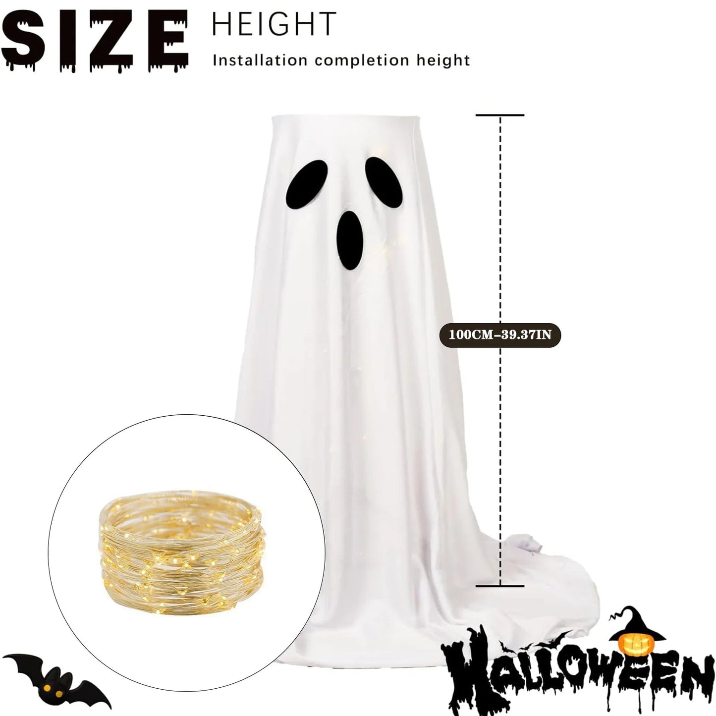 Spooky LED Candy Dish with Ghost Decoration
