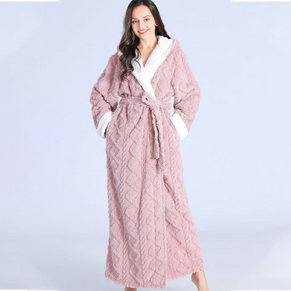 Warm Hooded Robe with Water Resistant Cozy Design