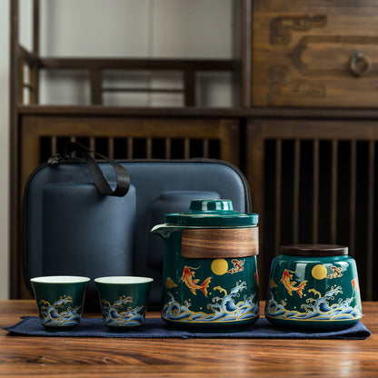 Portable Tea Set in a Compact Design