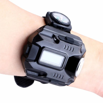 Waterproof LED Wristwatch with Flashlight and Compass
