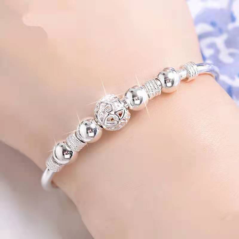 Shiny Silver Good Luck Charm Bracelet