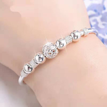 Shiny Silver Good Luck Charm Bracelet