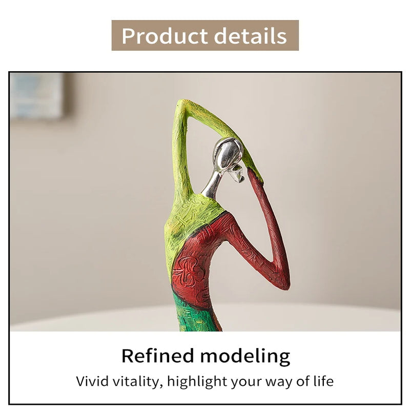 Vibrant Artistic Decorative Figurine Set for Home