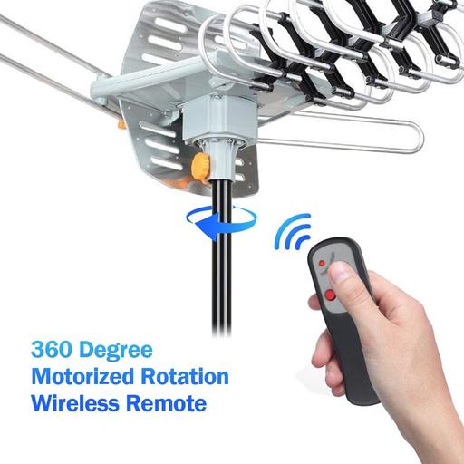 Long Range HD TV Indoor Outdoor Antenna 360° Rotation