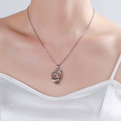 Lovely Mom Daughter Heart Necklace