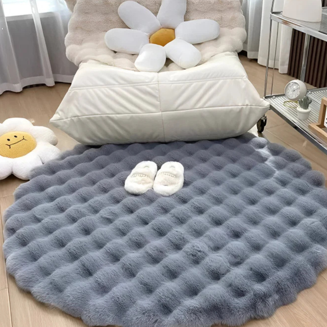 Plush Round Fleece Rug 90x90cm