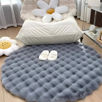 Plush Round Fleece Rug 90x90cm