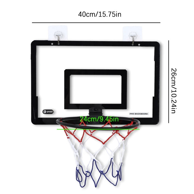 Fun Kids Wall Mounted Basketball Goal Set