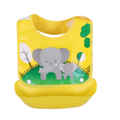 Easy Clean Baby Bib with Crumb Tray - Waterproof Feeding Bib