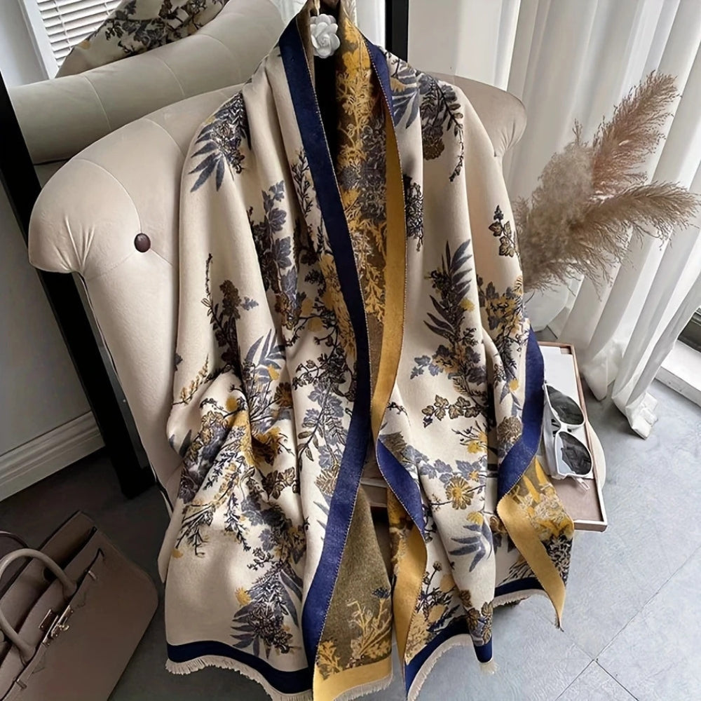 Pretty Floral Reversible Silk Scarf