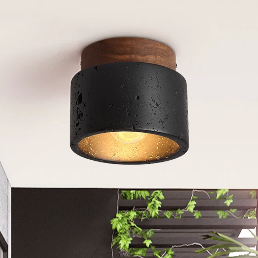Natural Stone Effect Ceiling Light - Halri