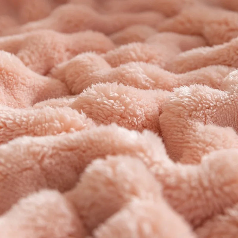 Plush Soft Bubble Fleece Throw Blanket - Halri