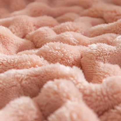 Plush Soft Bubble Fleece Throw Blanket - Halri