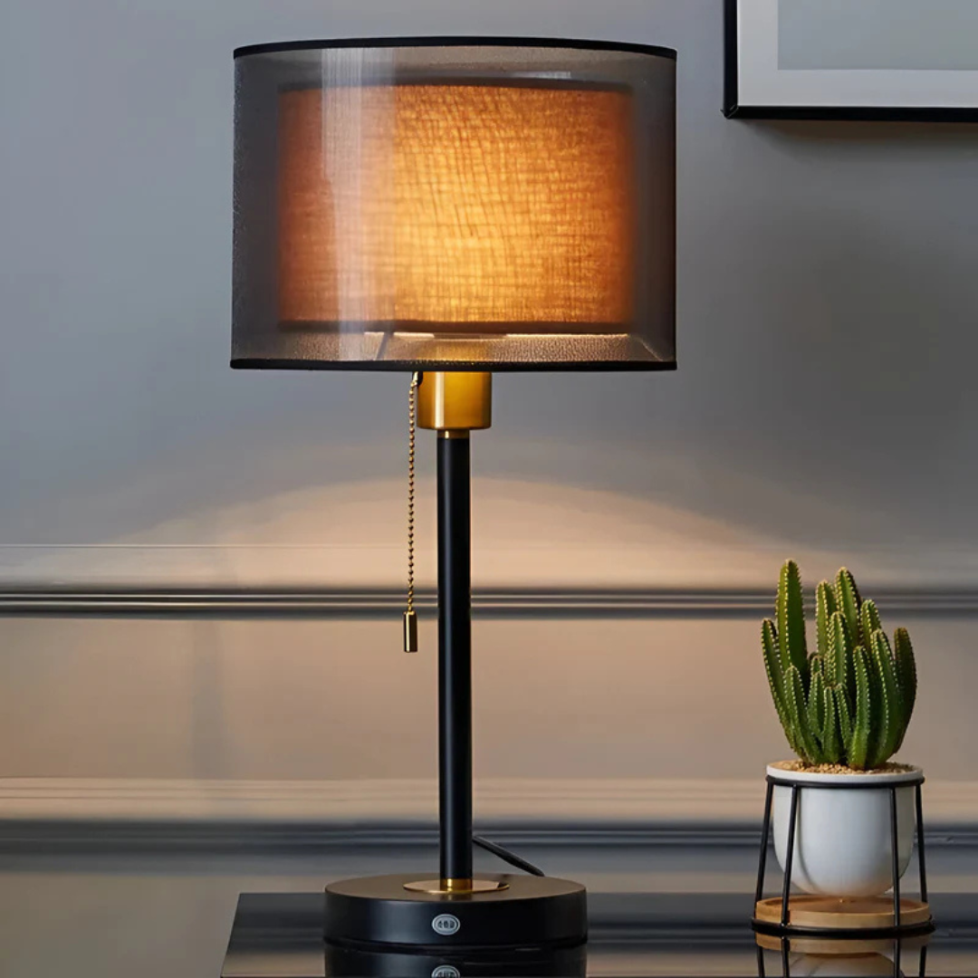 Soft Fabric Double Shade Table Light - Halri