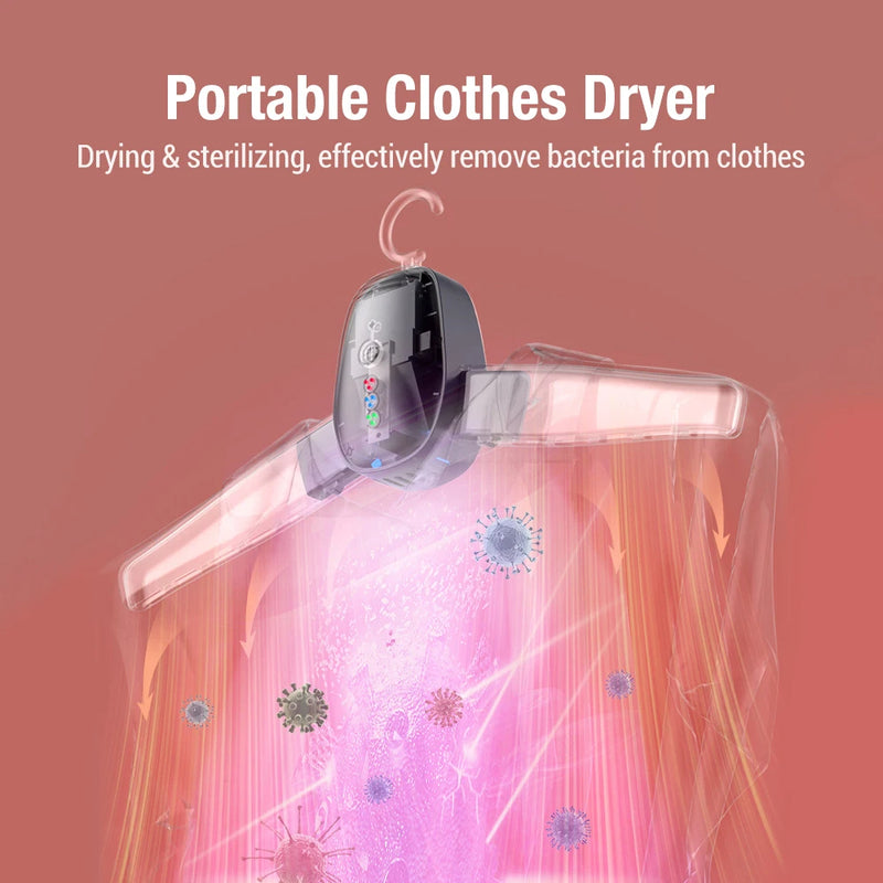 Compact Heated Clothes Drying Rack with Sanitizer