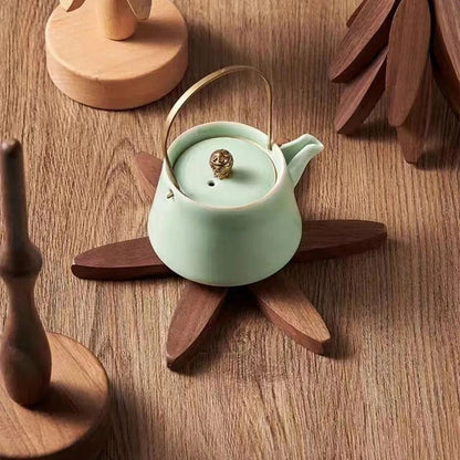 Natural Wood Coaster and Trivet Gift Set