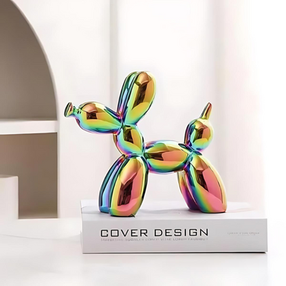 Colorful Ceramic Dog Figurine Ornament