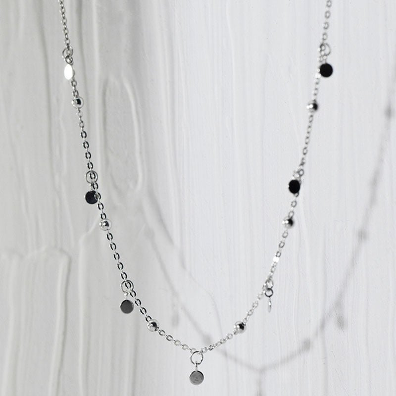 Simple Sterling Silver Chain Choker Necklace