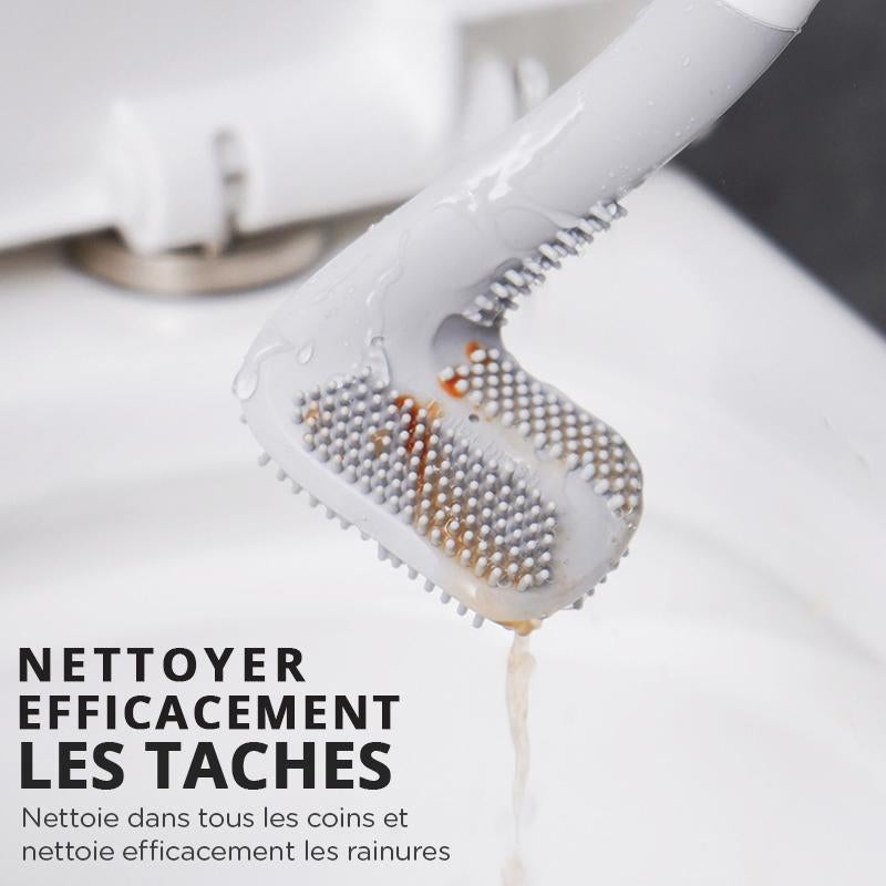 Extended Reach Toilet Brush - Bathroom Wall Mount Cleaning Tool