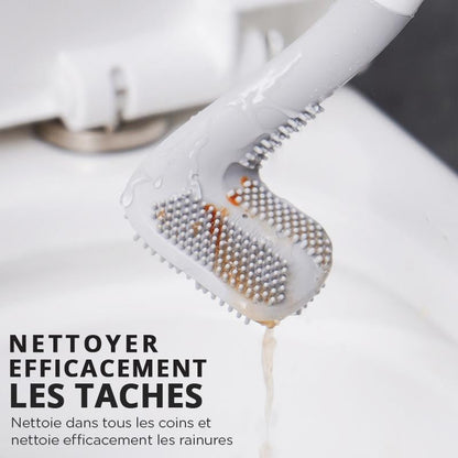 Extended Reach Toilet Brush - Bathroom Wall Mount Cleaning Tool