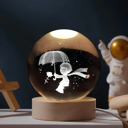 Glowing Glass Ball Table Lamp Modern Home Lighting