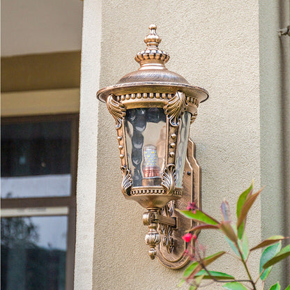 Rustic Garden Glass Outside Wall Lamp