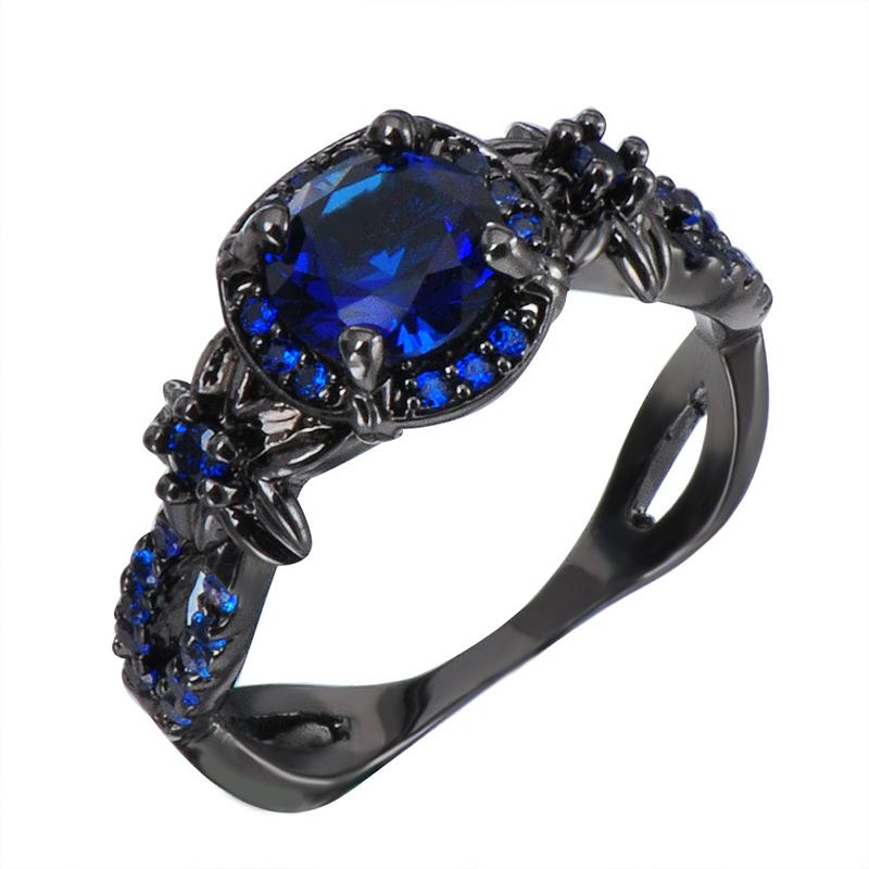 Classic Dark Blue Sapphire Ring
