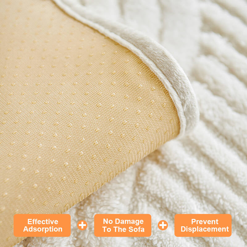 Soft Pet Friendly Sofa Slipcover with Wave Pattern