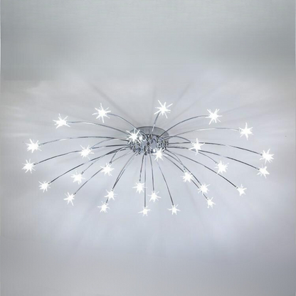 Luxury Chrome Glass Semi Flush Ceiling Light