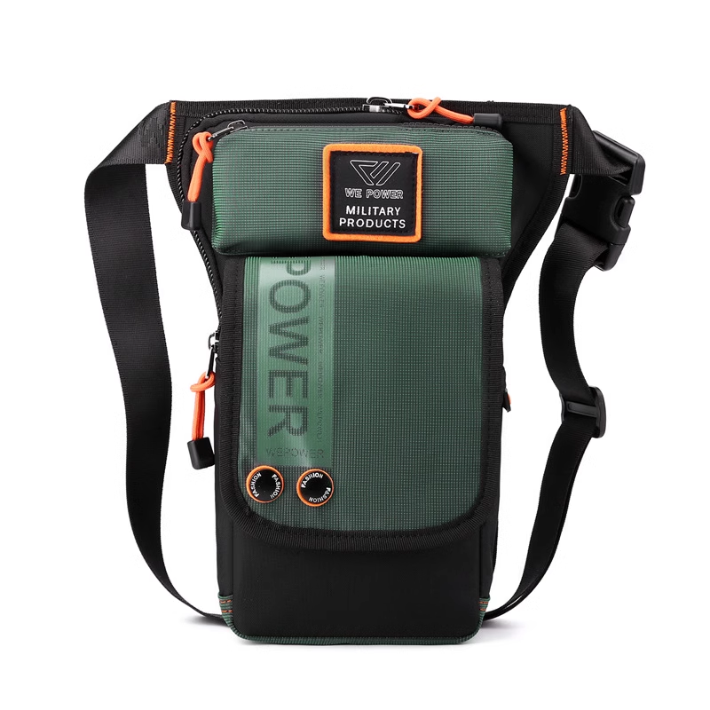 Customizable Men's Biker Water Resistant Nylon Crossbody Bag