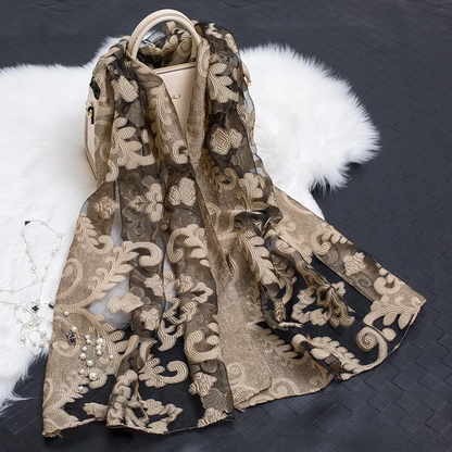 Elegant Lightweight Scarf with Floral Pattern