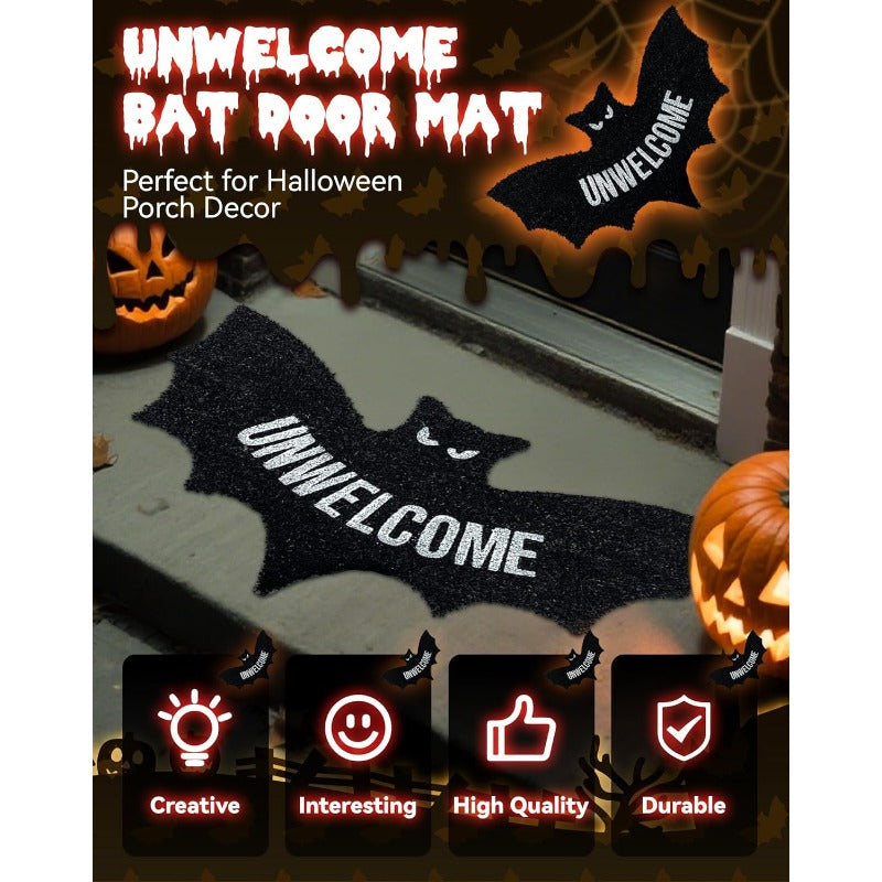 Spooky Black Halloween Door Mat - Halri