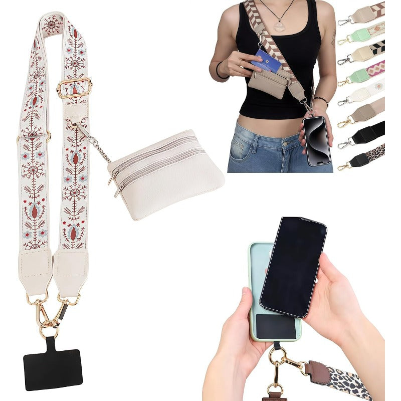 Fashion Crossbody Phone Strap with Removable Card Holder