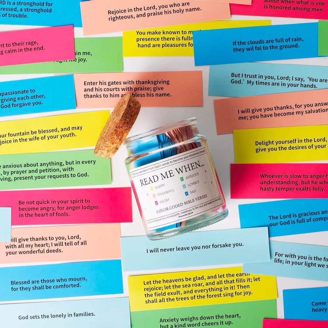 Inspirational Bible Quote Jar with 67 Uplifting Verses