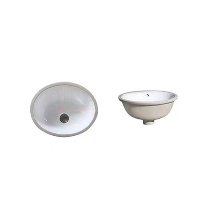 Stylish Undermount Oval Ceramic Sink with Faucet Drain