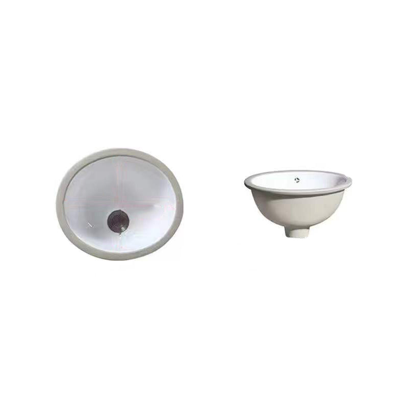 Stylish Undermount Oval Ceramic Sink with Faucet Drain - Halri
