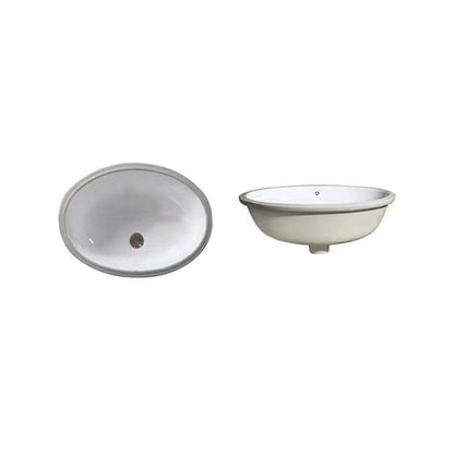 Stylish Undermount Oval Ceramic Sink with Faucet Drain
