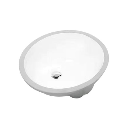 Stylish Undermount Oval Ceramic Sink with Faucet Drain