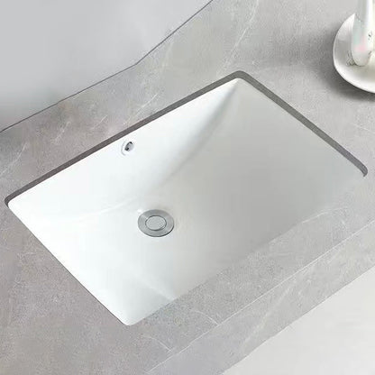 Stylish Undermount Oval Ceramic Sink with Faucet Drain