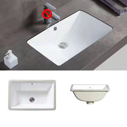 Stylish Undermount Oval Ceramic Sink with Faucet Drain