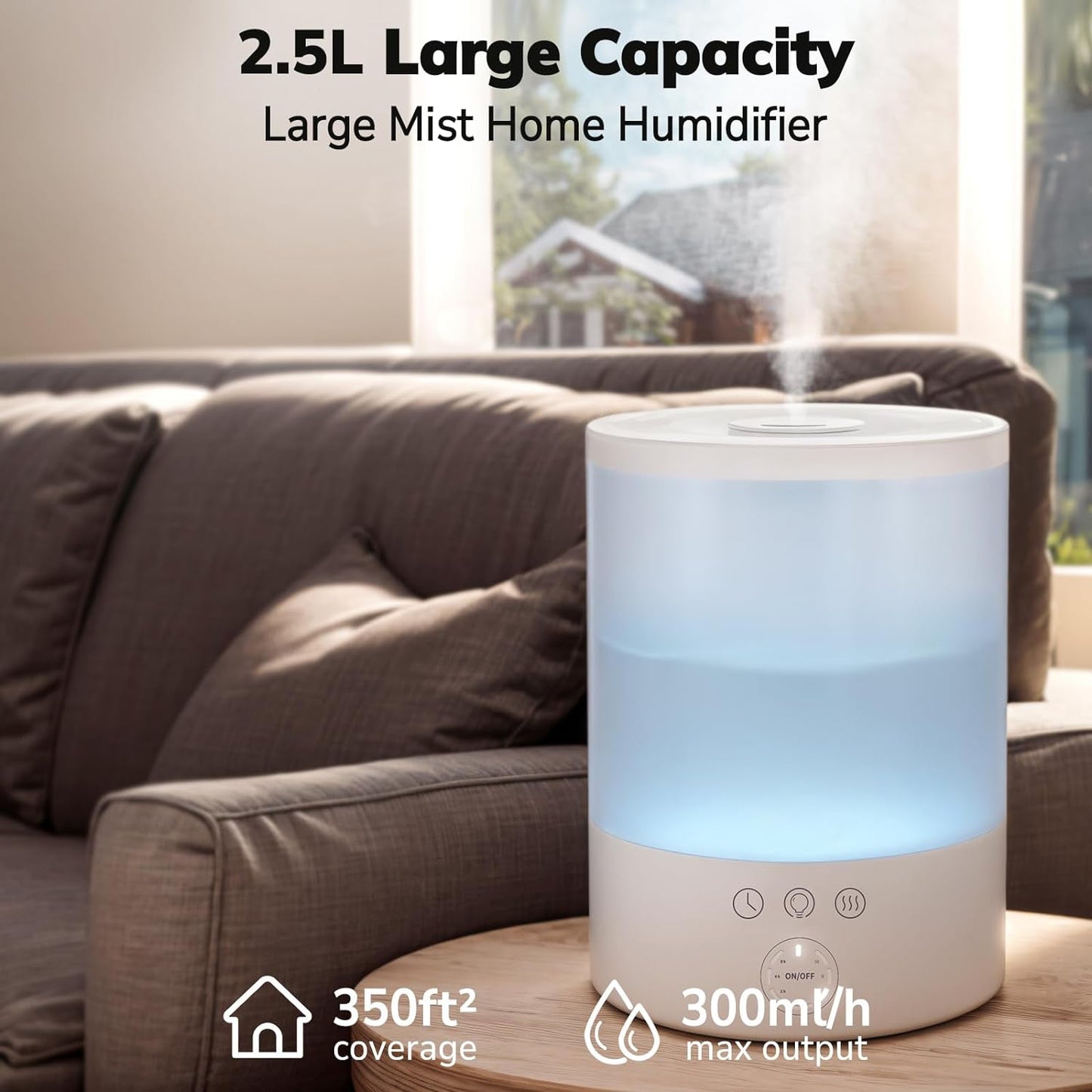 Powerful Cool Mist Humidifier for Big Rooms