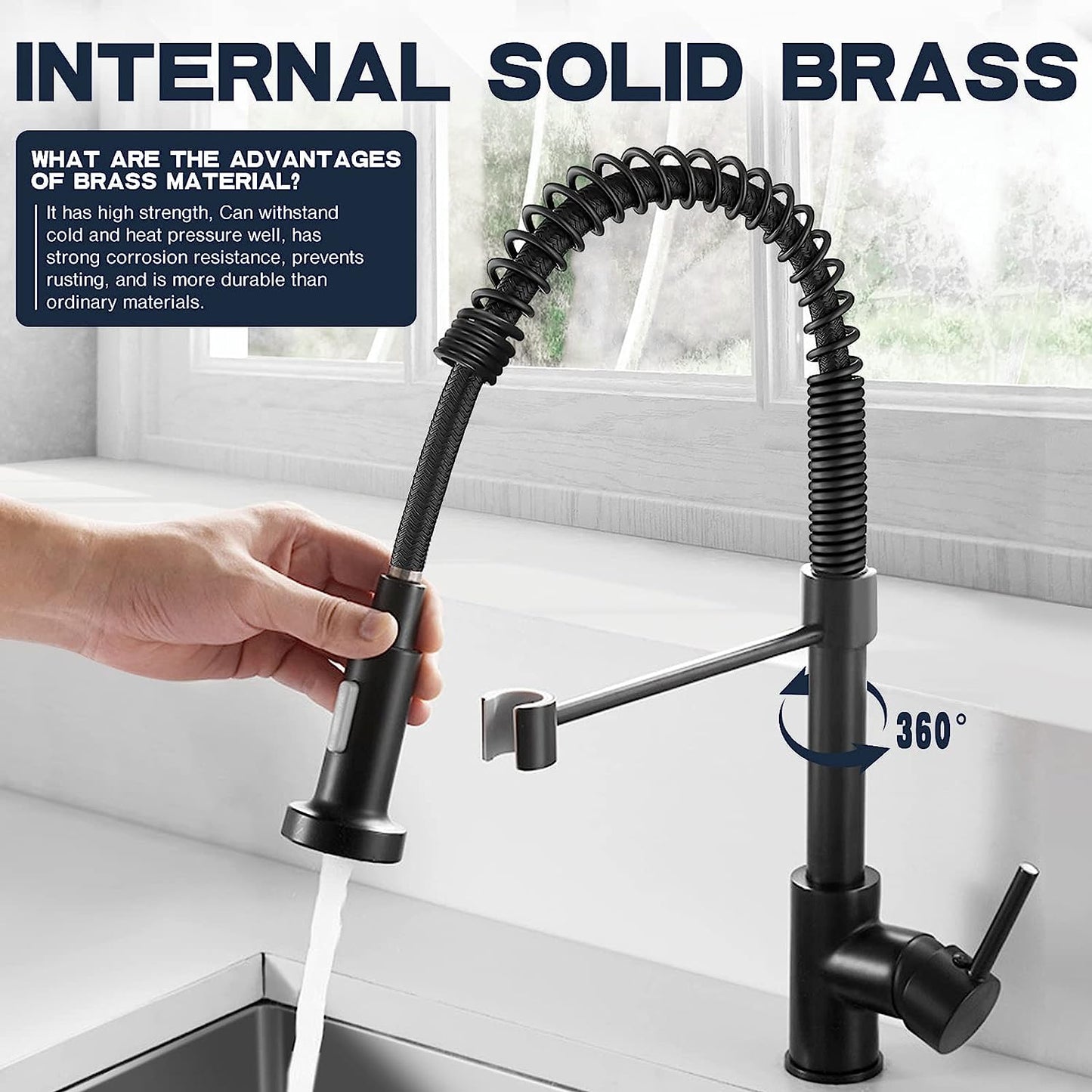Stainless Steel Kitchen Faucet With Pull-Out Spray Head