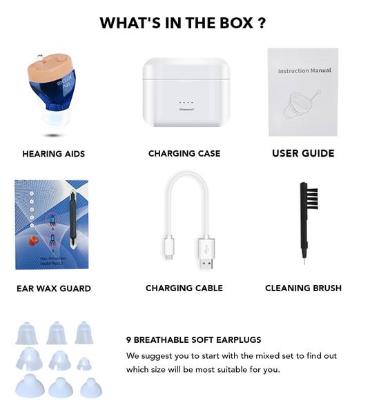 Discreet Digital Hearing Aid Set
