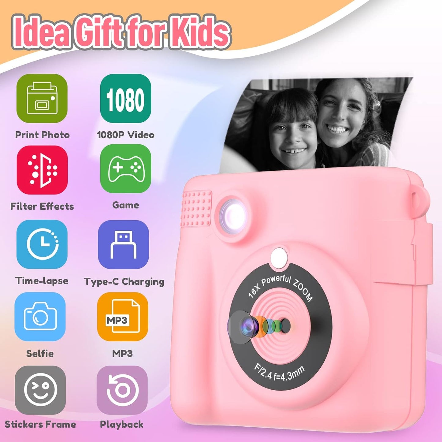 Fun Compact Instant Photo Camera For Children