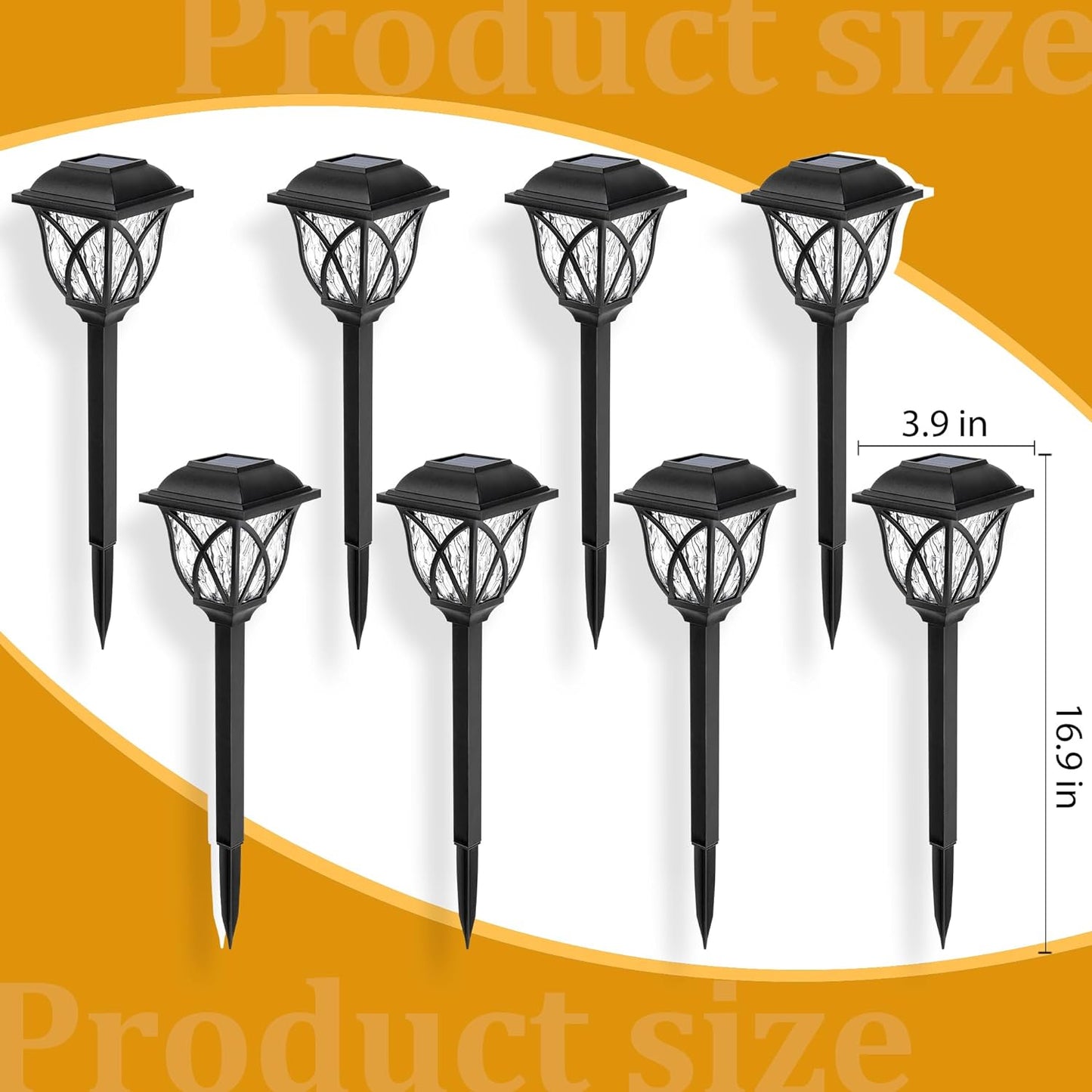 Bright Solar Powered Garden Path Lights Outdoor 6 Pack