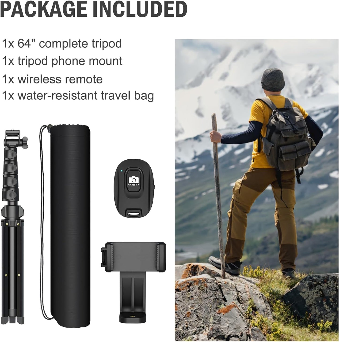 Compact Adjustable Phone Camera Tripod Stand