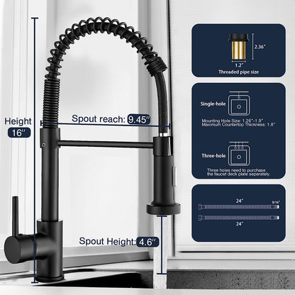 Stainless Steel Kitchen Faucet With Pull-Out Spray Head