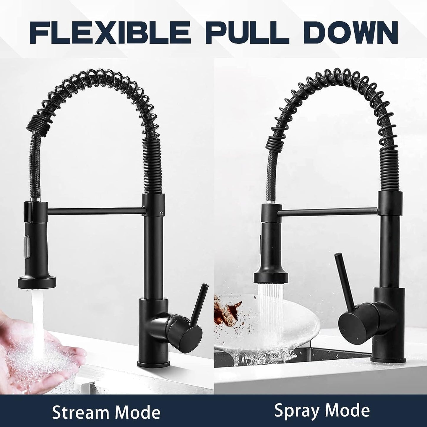 Stainless Steel Kitchen Faucet With Pull-Out Spray Head